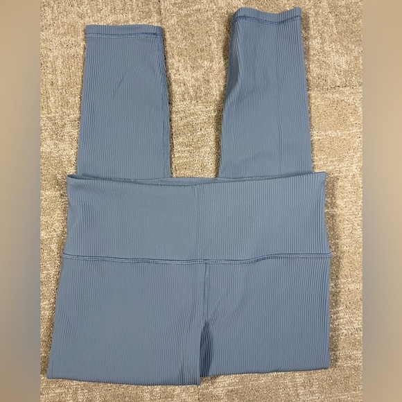 Athleta Elation Rib Tight Blue Active Work Out Legging Womens Size Large - Picture 1 of 7